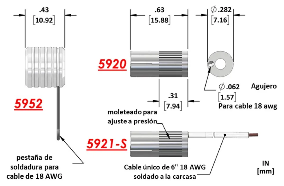 Montaje receptáculo